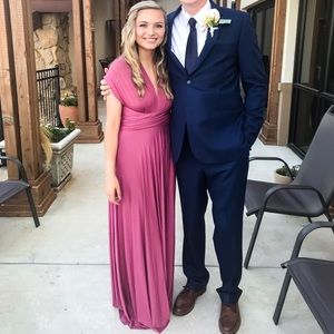 Lulu’s Tricks of the Trade Rusty Rose Maxi Dress